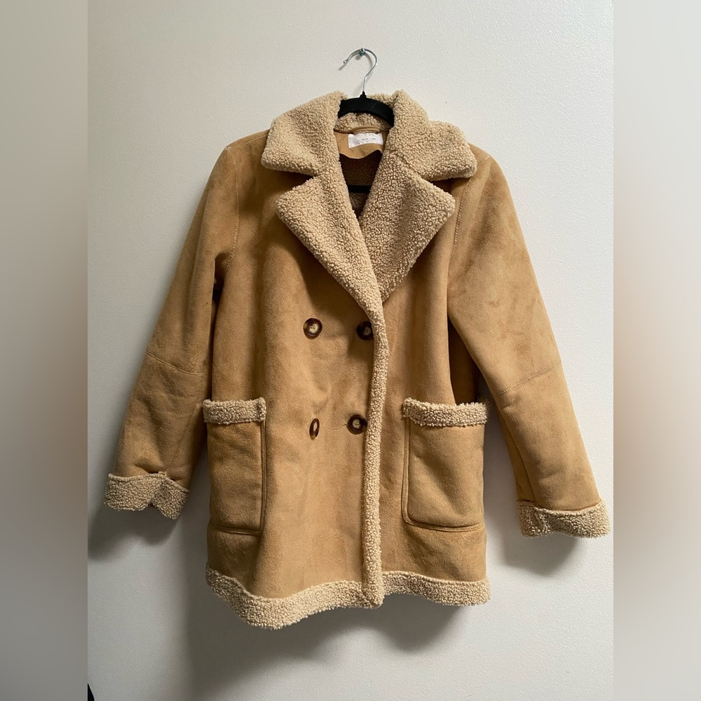 Zara Kids Suede Effect Sherpa Lined Jacket 13-14